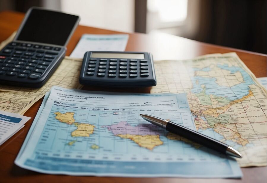 financial planning budget calculations world map