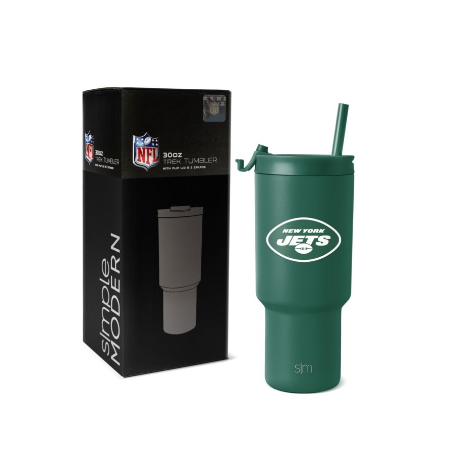 Simple Modern Officially Licensed NFL New York Jets 30 oz Tumbler with Flip Lid and Straws