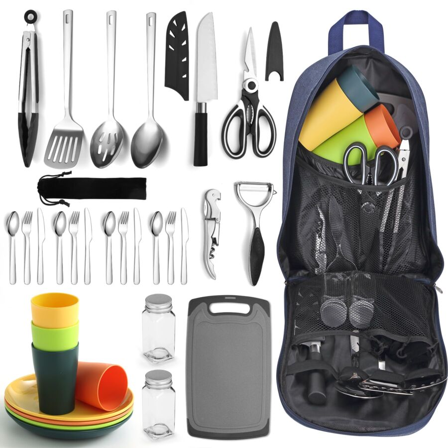 Berglander Camping Essentials, Camping Cooking Utensils Set, Camping Accessories Gear Must Haves