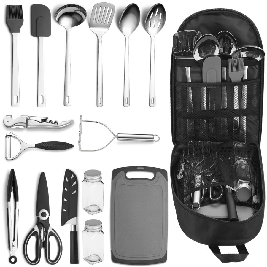 Camping Essentials Accessories Camping Gear Must Haves, Cooking Utensils Set Rv Camping