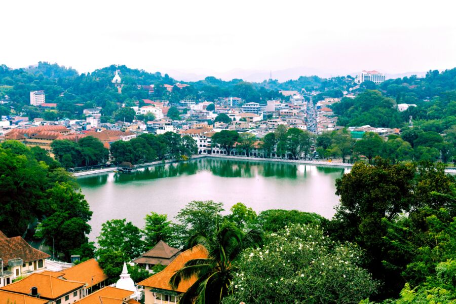 Aerial view of Kandy in Sri Lanka