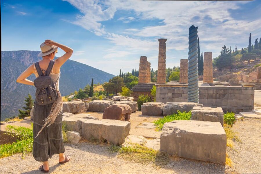 Tourist at the Apollo temple