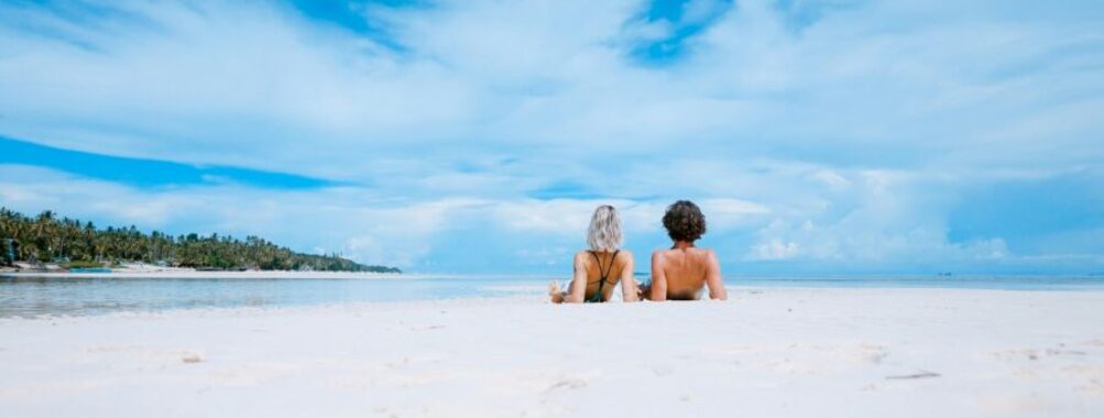 Pristine white sand in Belize