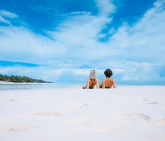 Pristine white sand in Belize