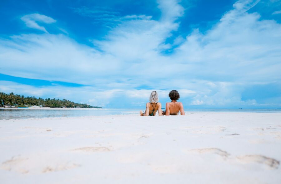 Pristine white sand in Belize