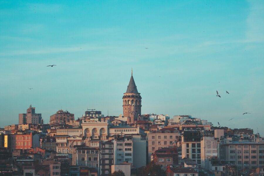 Beyoglu Brown Concrete Building Under Blue Sky