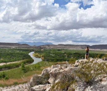 Woman hiking in Big Bend Texas