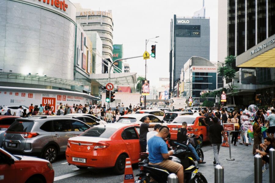 Busy streets of Bukit Bintang, Kuala Lumpur, Malaysia