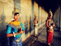 Cambodian ladies in traditional costume