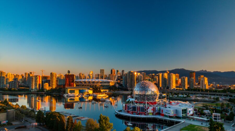 Coal Harbour skyline during sunset