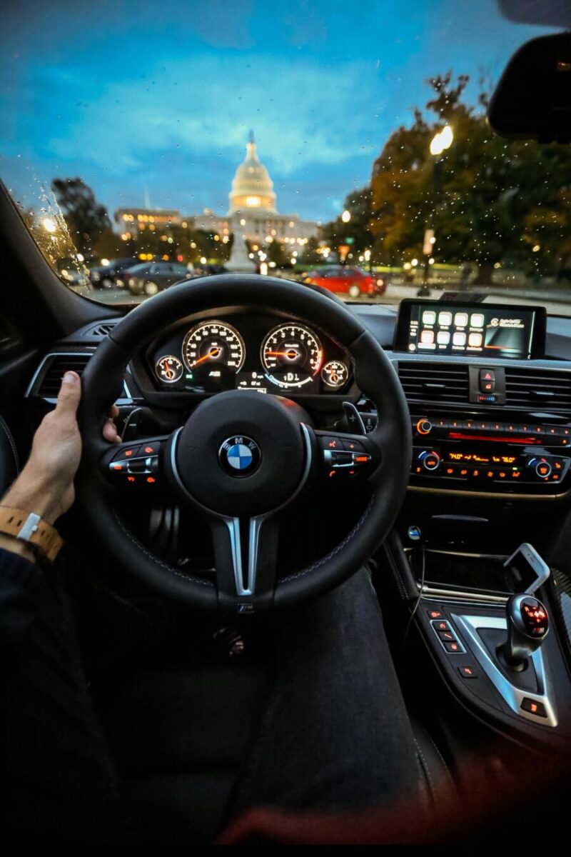 Man driving in Washington DC