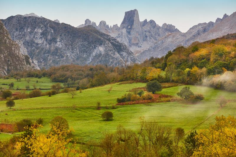 Fall landscape in Picos de Europa National Park