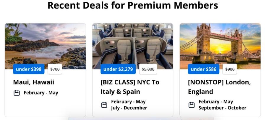 Flight deals for members