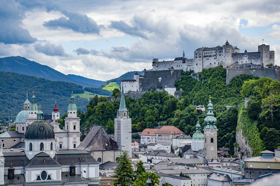 View of Fortress Hohensalzburg from afar