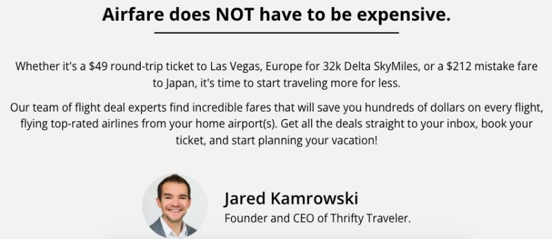 Thrifty Travel Founder statement