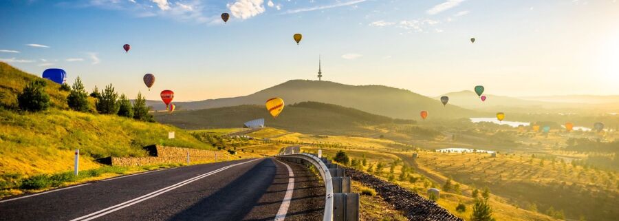 Hot air balloons in Canberra, Australia