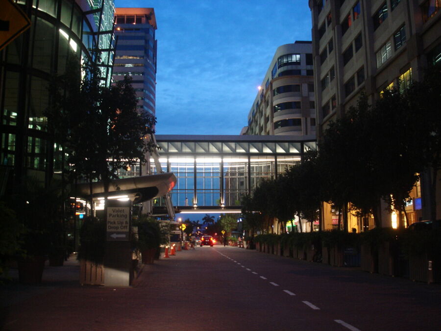 The connecting bridge between Mid Valley Megamall and The Gardens, spanning the central boulevard