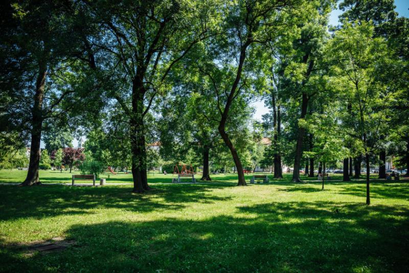 Greeneries and playground at Letna Park