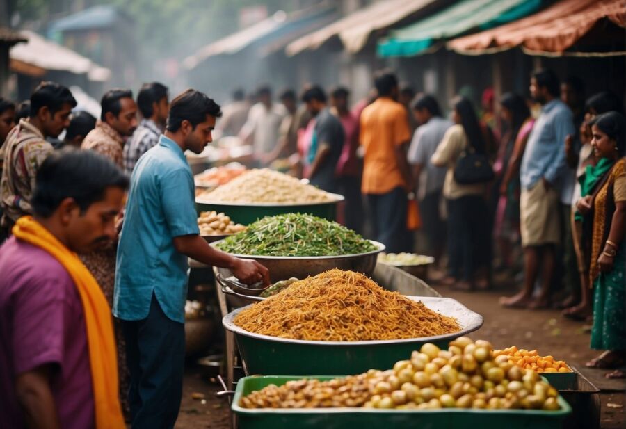 Local food sold at a market