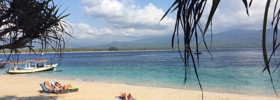 Peaceful beach scene at Lombok