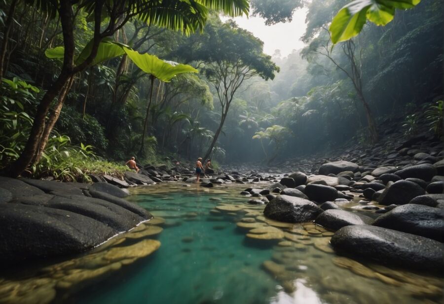 Lush greens and waterfalls in Indonesia