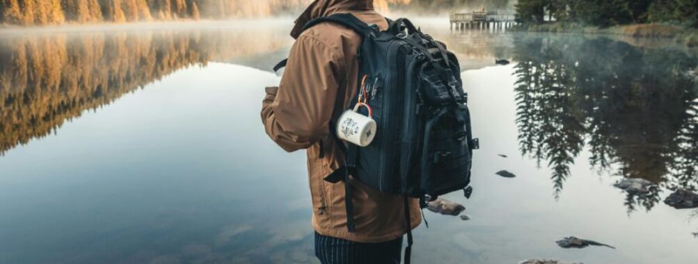 Man backpacking