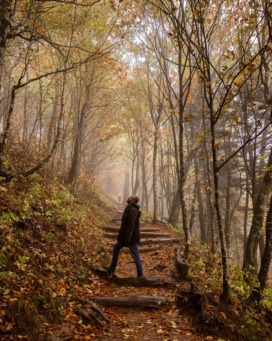 Man exploring Gaitlinburg