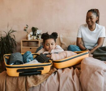 Mother daughter packing