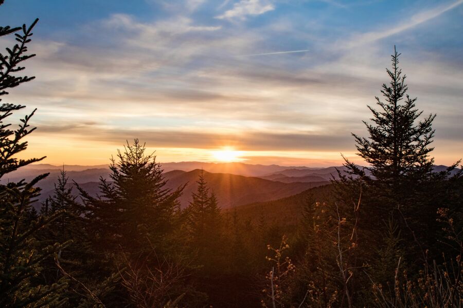 Mountain view during golden hour