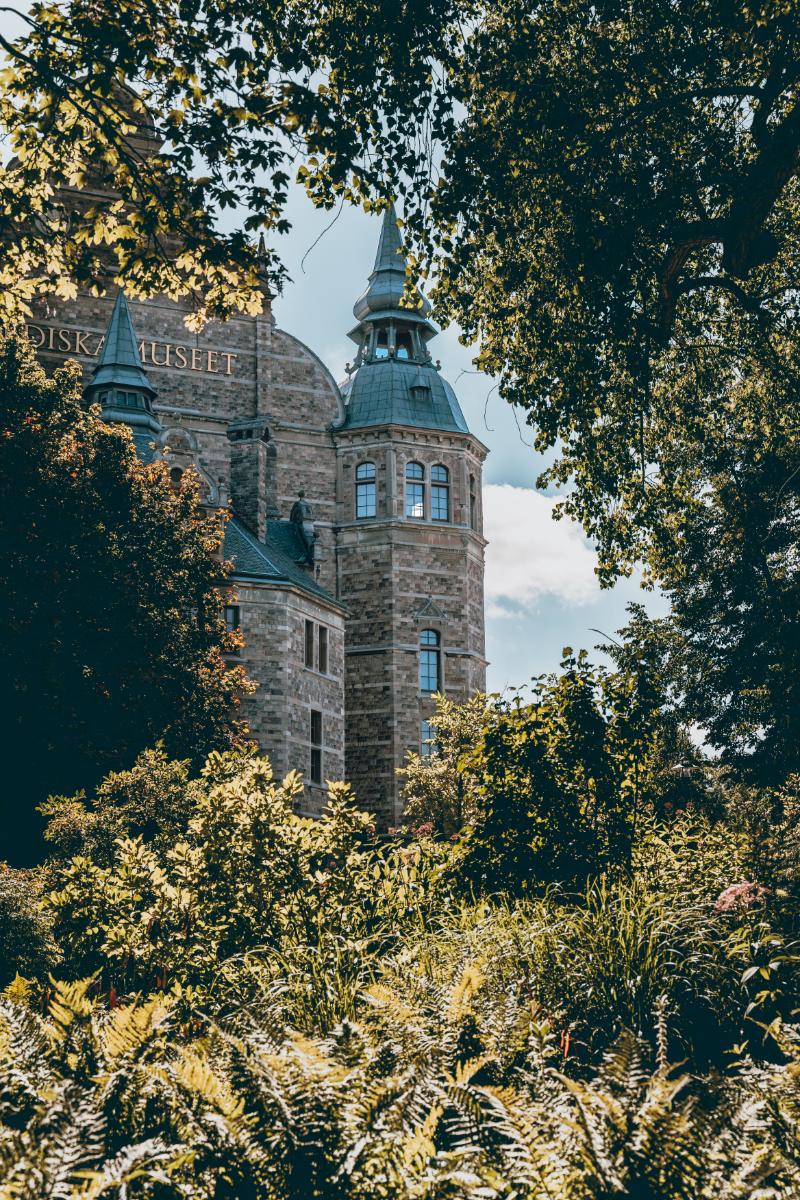 Nordiska museet covered by trees