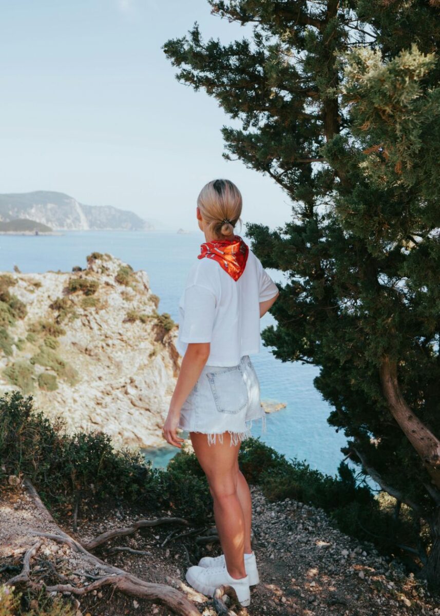 Woman tourist in PaleoKastritsa