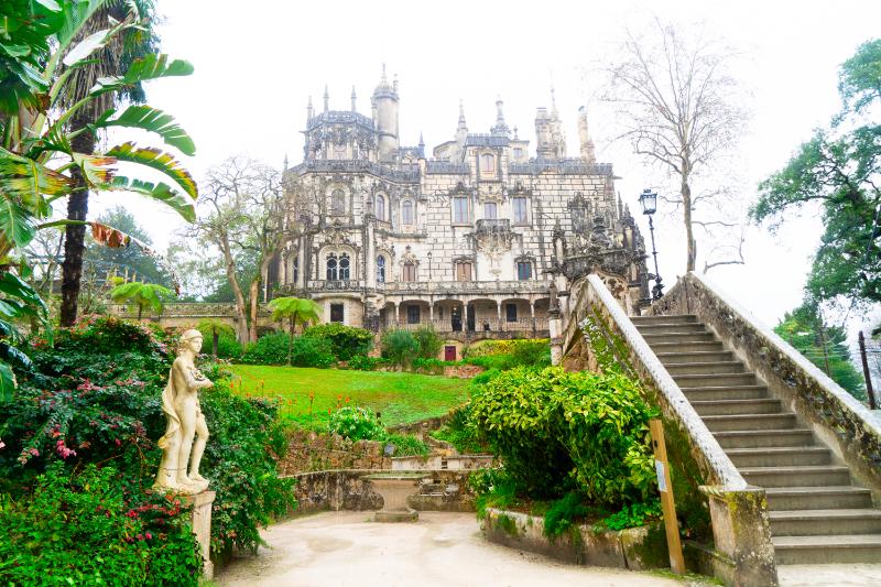 Beautiful details of Quinta Regaleira at winter, Sintra, Portugal