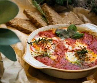 Shakshuka Dish with Rustic Bread