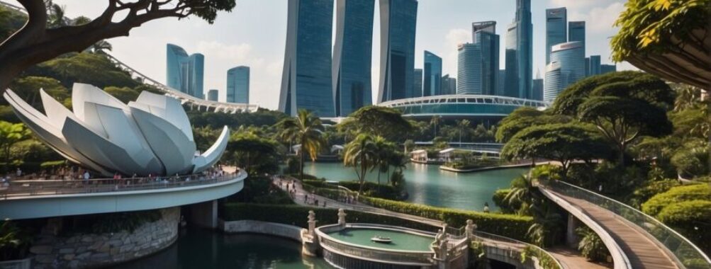 Singapore City with a view of the Marina Bay Sands