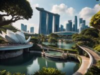 Singapore City with a view of the Marina Bay Sands