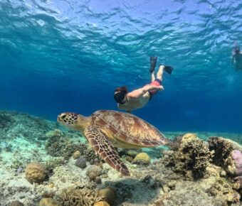 Tourist snorkeling in Lombok