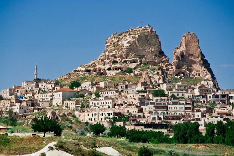 Uchisar Castle perched on a mountain