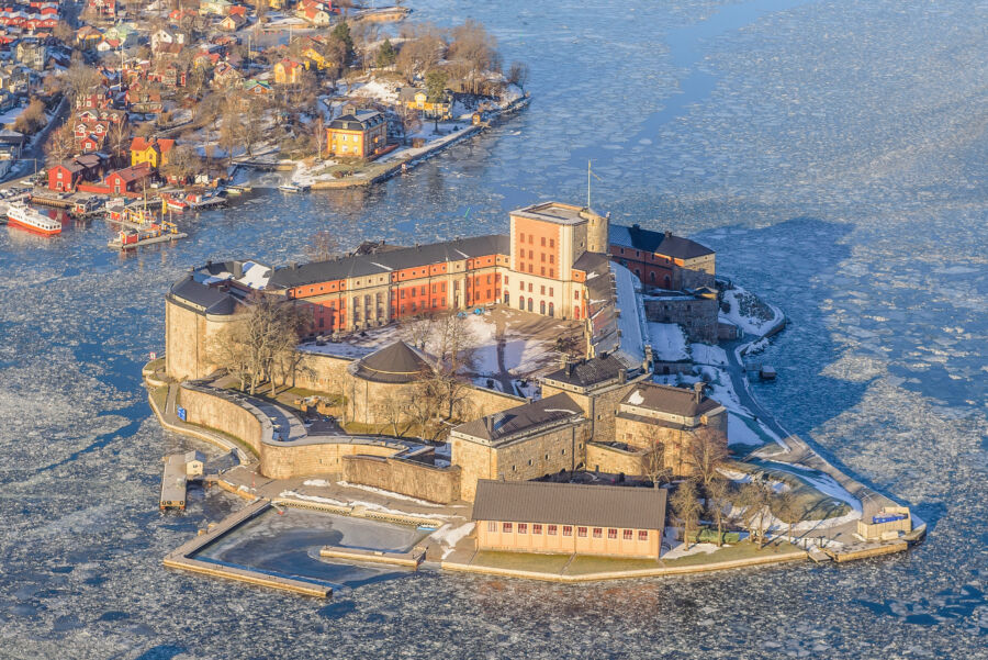 Aerial view of Vaxholm Fortress