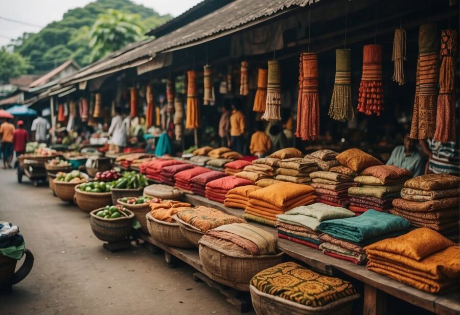 Vibrant colored market in Indonesia