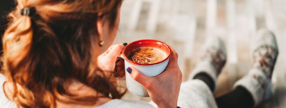 Woman drinking coffee