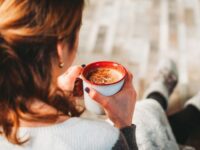 Woman drinking coffee