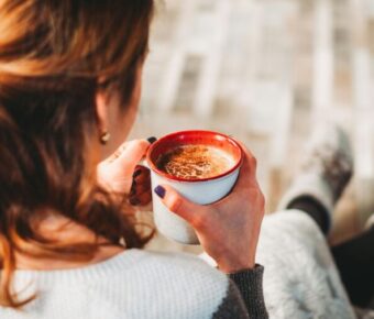 Woman drinking coffee