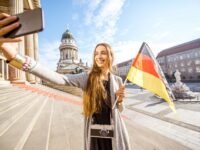 Woman tourist in Berlin