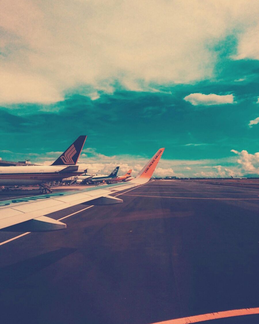 Vibrant airport runway view