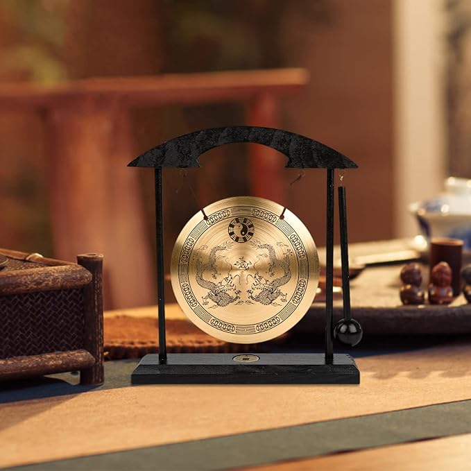 Zen Art Brass Feng Shui Desktop Gong