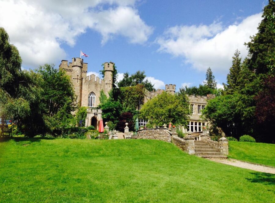 panoramic view and the Augill Castle in United Kingdom