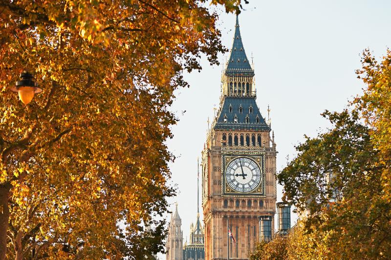 Big ben during autumn in London