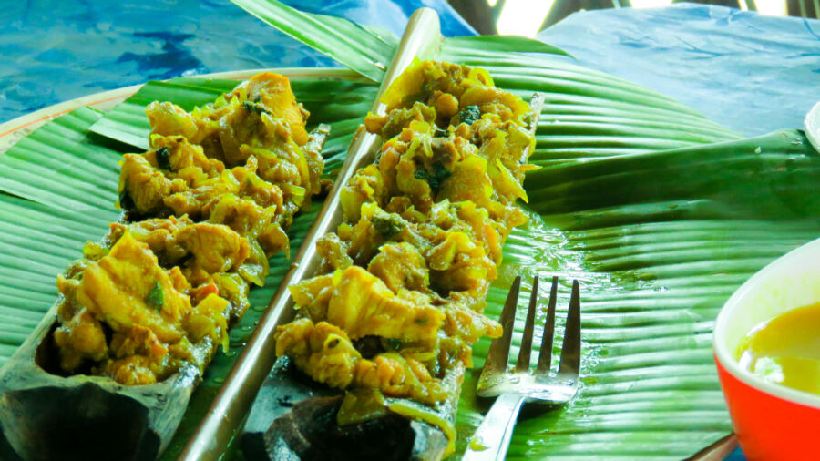 Serving of Special Bamboo Shoot Chicken, featuring tender chicken pieces and vibrant bamboo shoots in a flavorful sauce