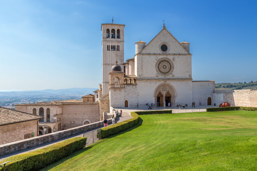 The Basilica of St. Francis, a XIII-century masterpiece in Assisi, Italy, exemplifies the beauty of medieval religious architecture