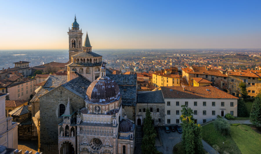 Panorama of Bergamo Old Town, Italy